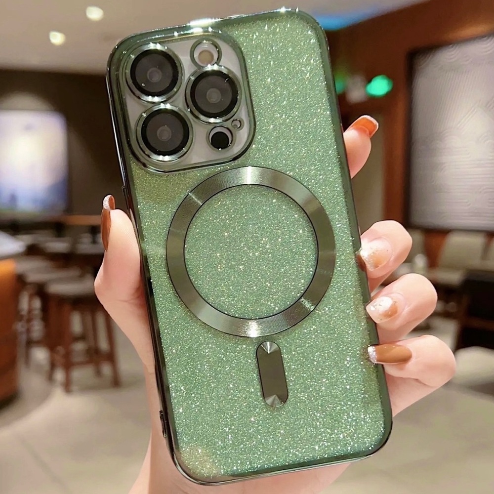 Green Glittery iPhone 14 Pro Max / 14 Pro / 14 / 14 Plus / 13 Pro Max / 13 Case